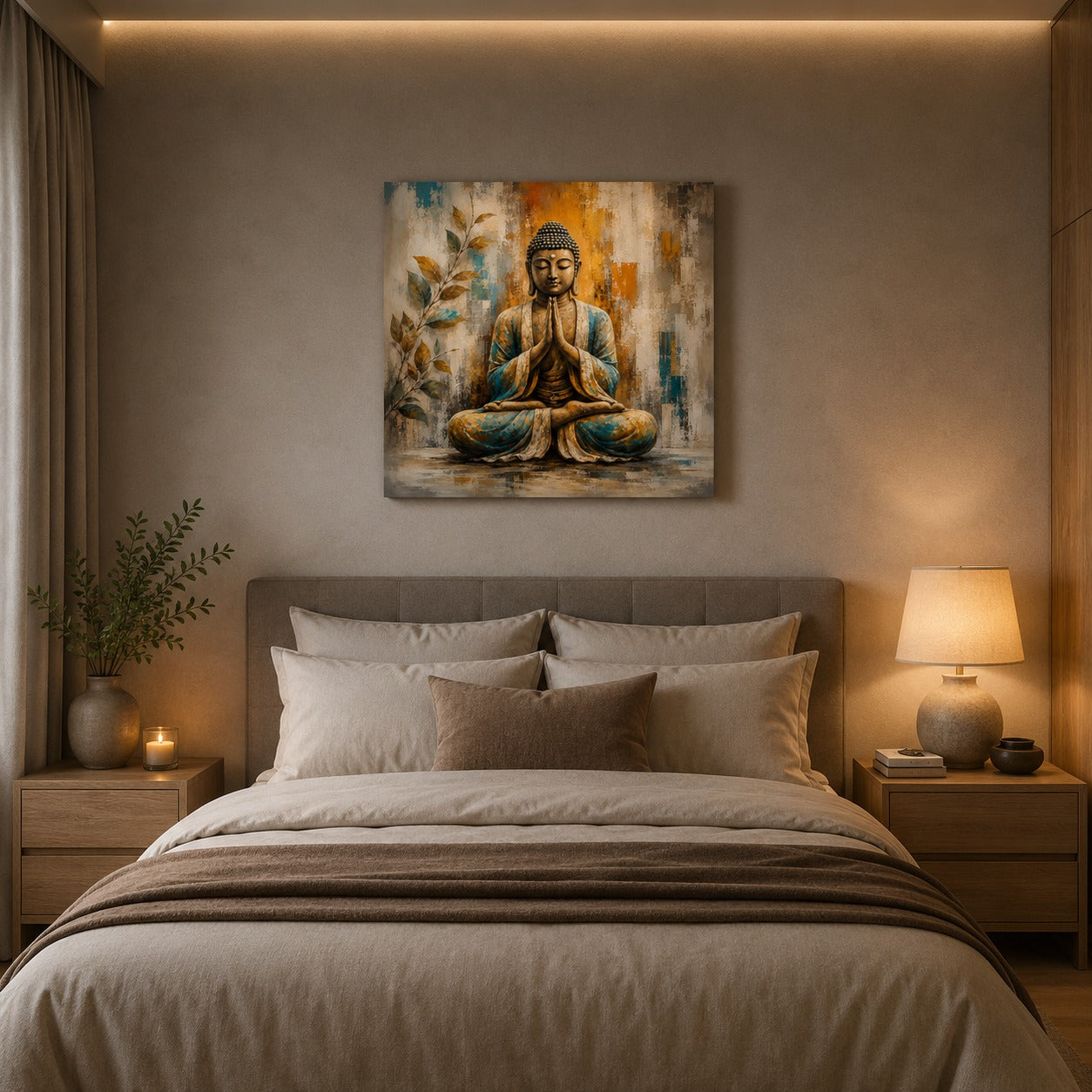 Decor Daddy Buddha Meditation Canvas Wall Painting | Premium Spiritual Wall Art