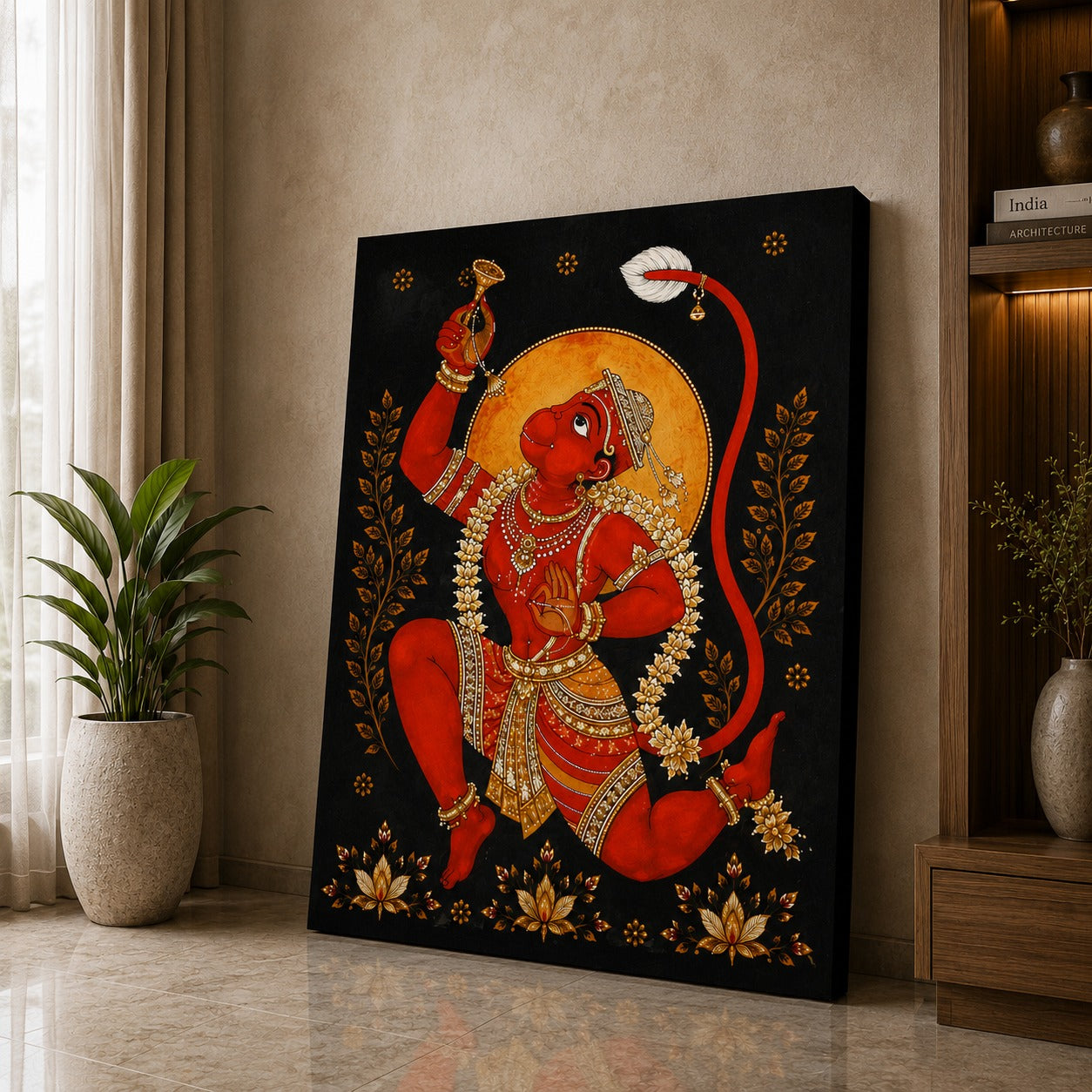Lord Hanuman Canvas Wall Painting | Premium Hindu Wall Art