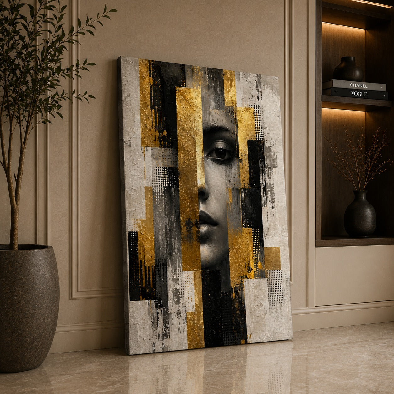 Luxury Abstract Woman Face Canvas Wall Art | Decor Daddy