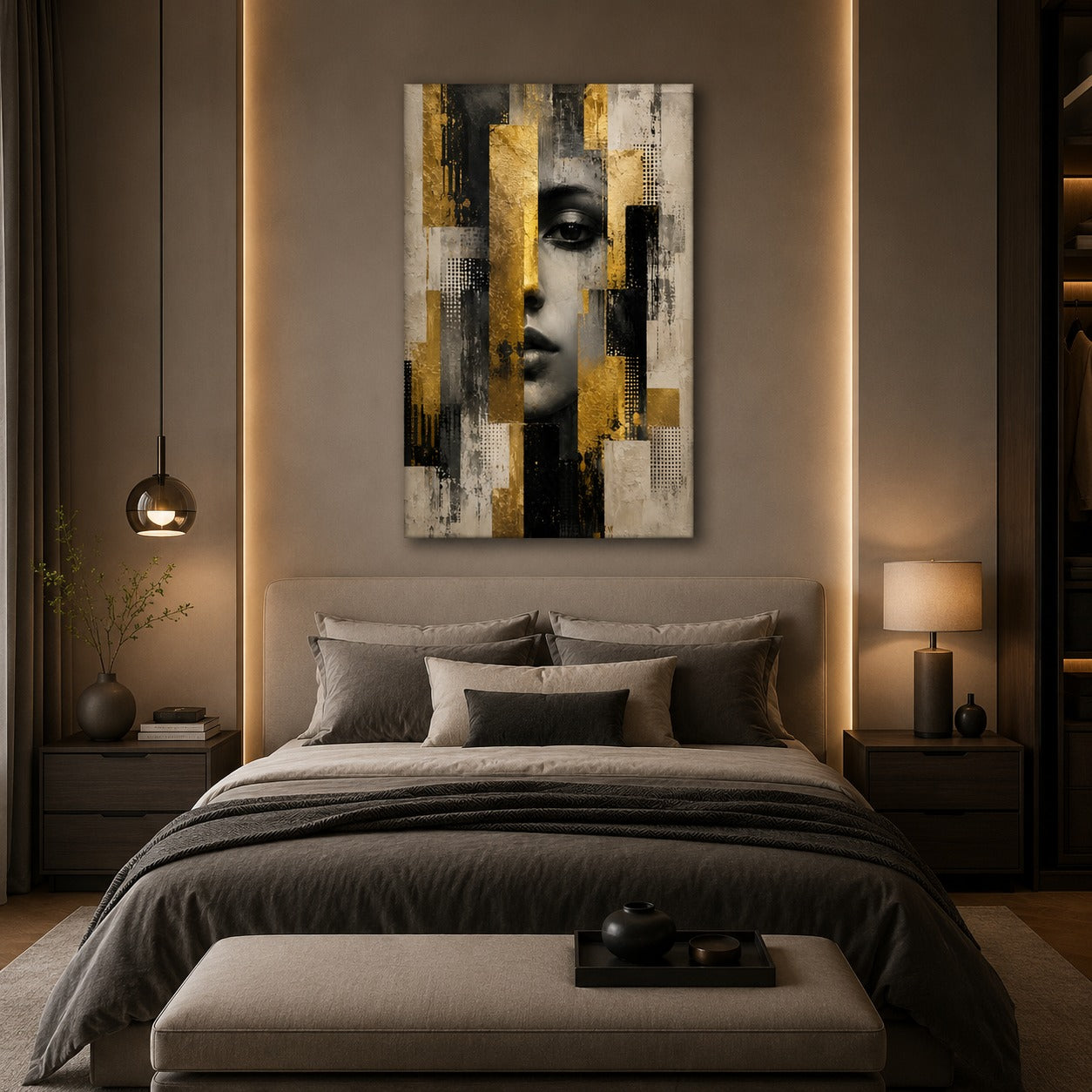 Luxury Abstract Woman Face Canvas Wall Art | Decor Daddy
