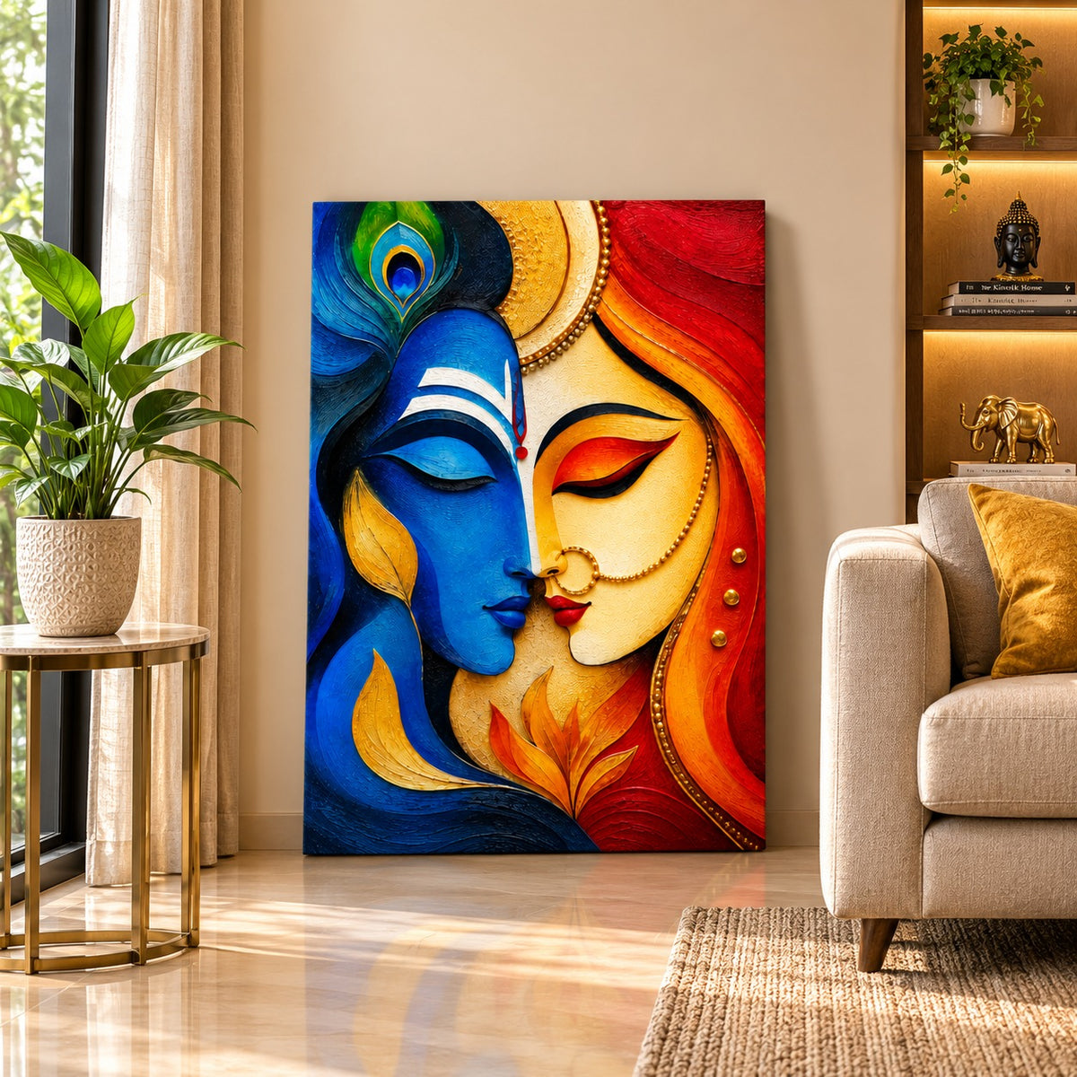 Decor Daddy Radha Krishna Canvas Wall Painting | Premium Divine Couple Wall Art for Living Room, Bedroom, Home Temple & Office