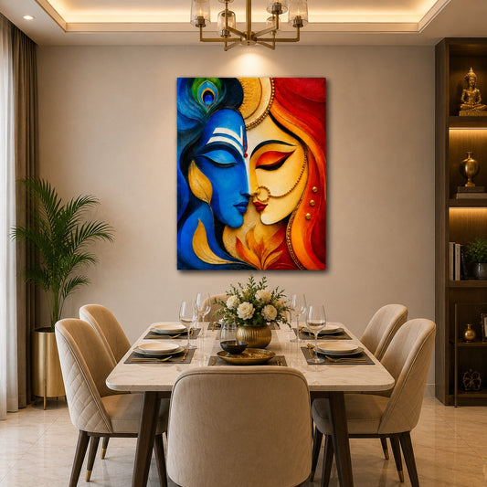 Decor Daddy Radha Krishna Canvas Wall Painting | Premium Divine Couple Wall Art for Living Room, Bedroom, Home Temple & Office