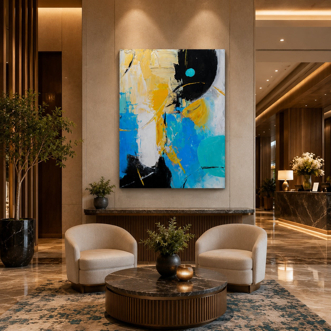 Premium Abstract Canvas Painting | Modern Bedroom & Hall Wall Art