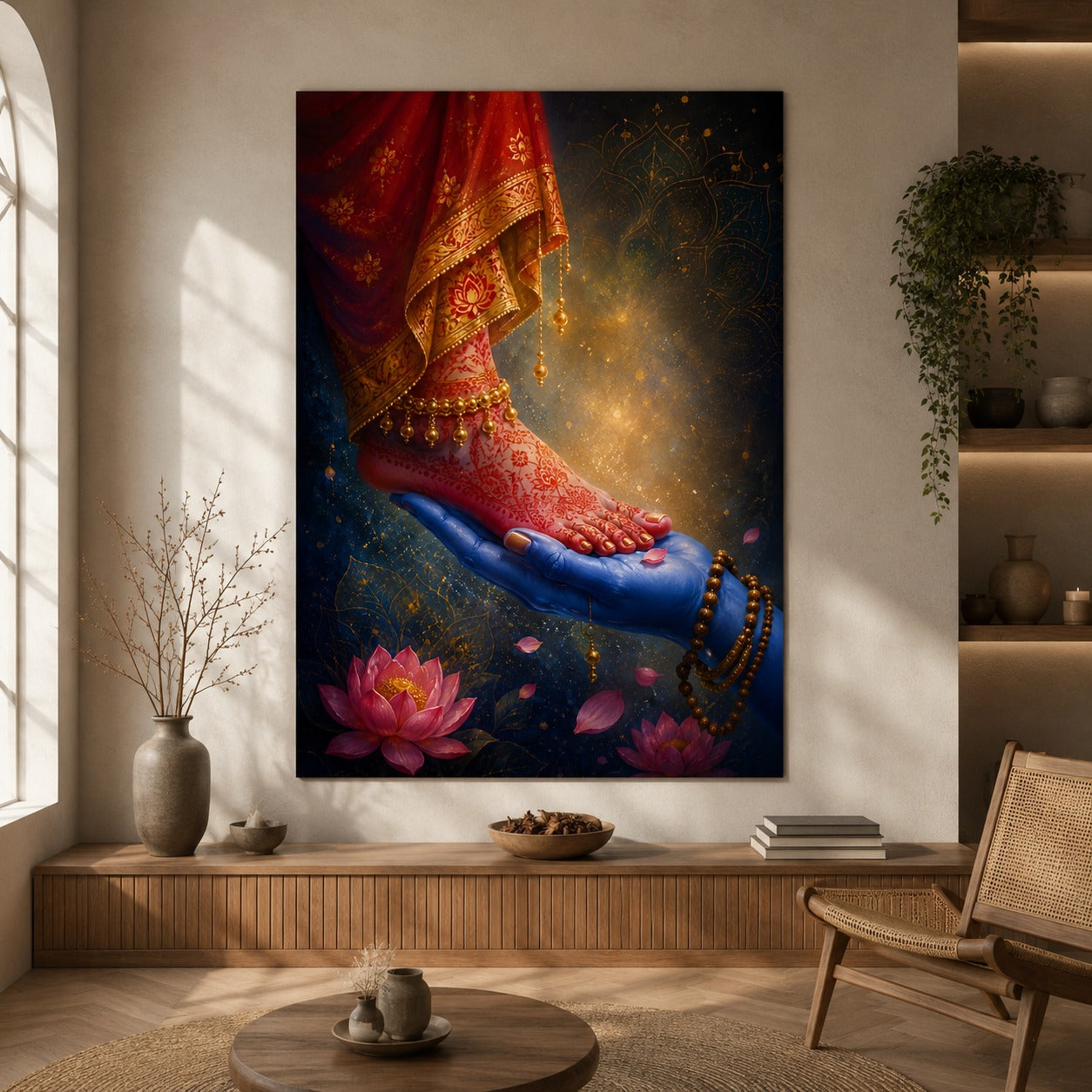 Enhance your home with this stunning Mahadev & Maa Parvati canvas painting. Premium spiritual wall art symbolizing divine love, harmony, blessings, and positive energy for modern interiors