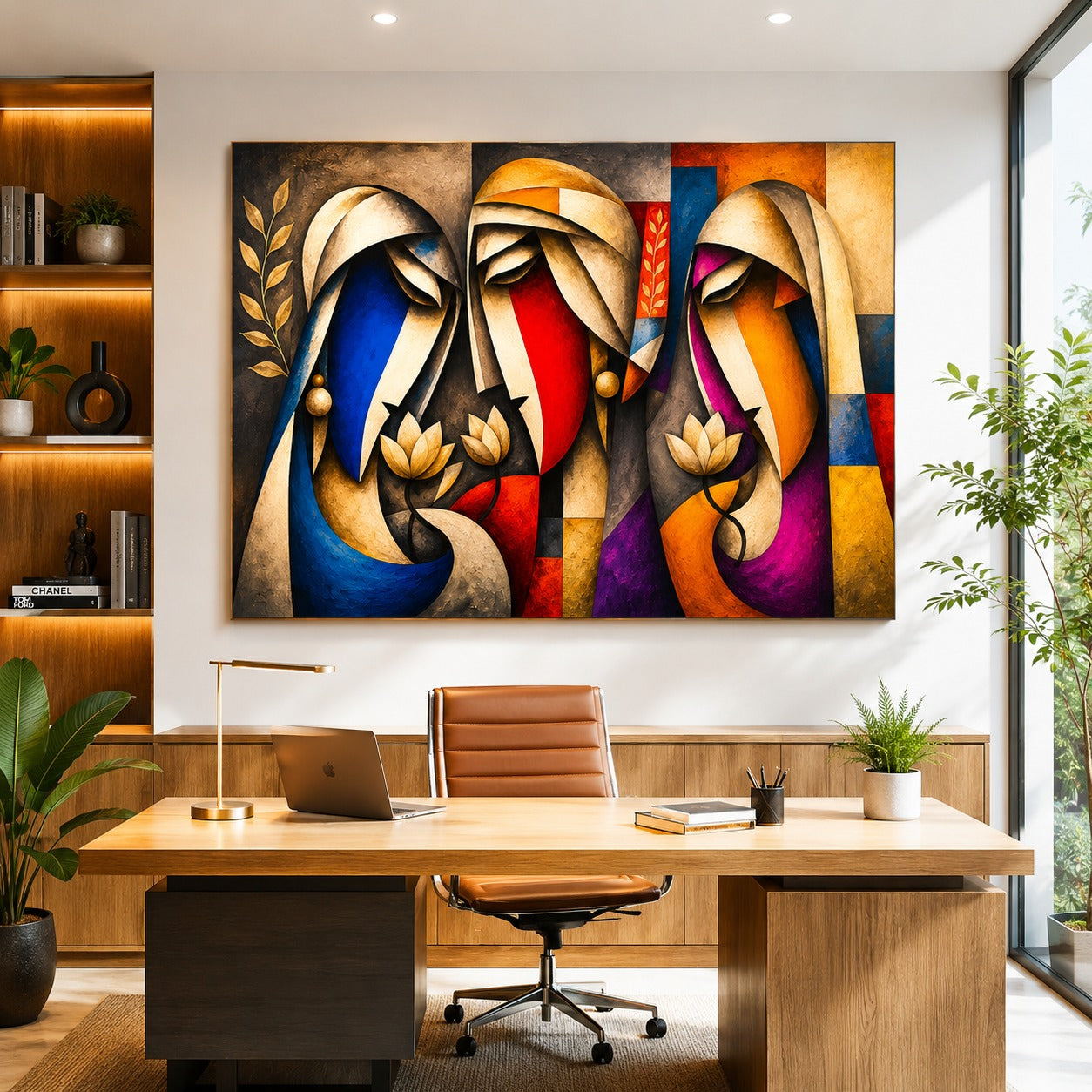 Abstract Divine Harmony – Modern Spiritual Figures Canvas Wall Art