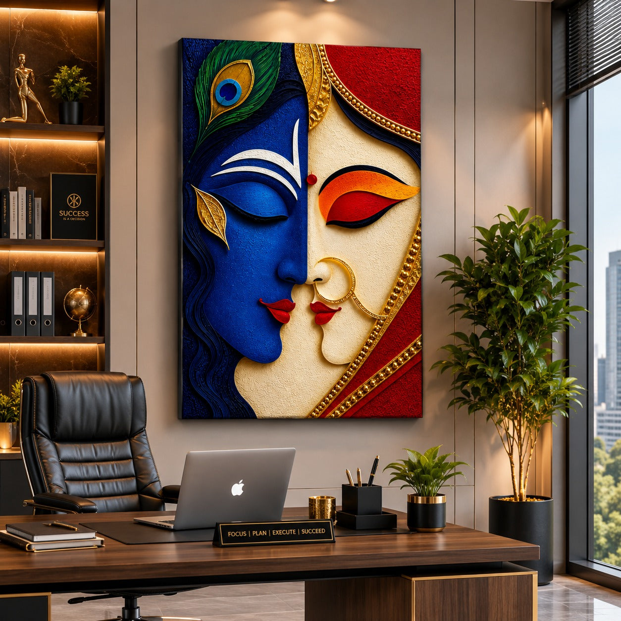 Decor Daddy Radha Krishna Canvas Wall Painting | Premium Divine Couple Wall Art for Living Room, Bedroom, Home Temple & Office
