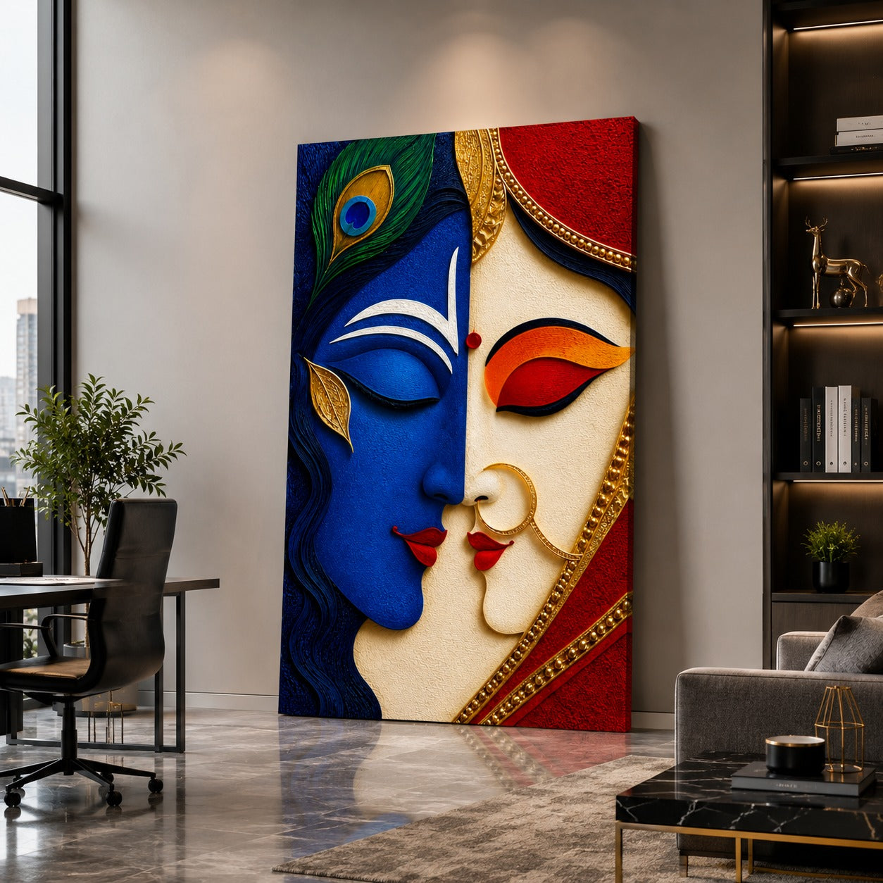 Decor Daddy Radha Krishna Canvas Wall Painting | Premium Divine Couple Wall Art for Living Room, Bedroom, Home Temple & Office
