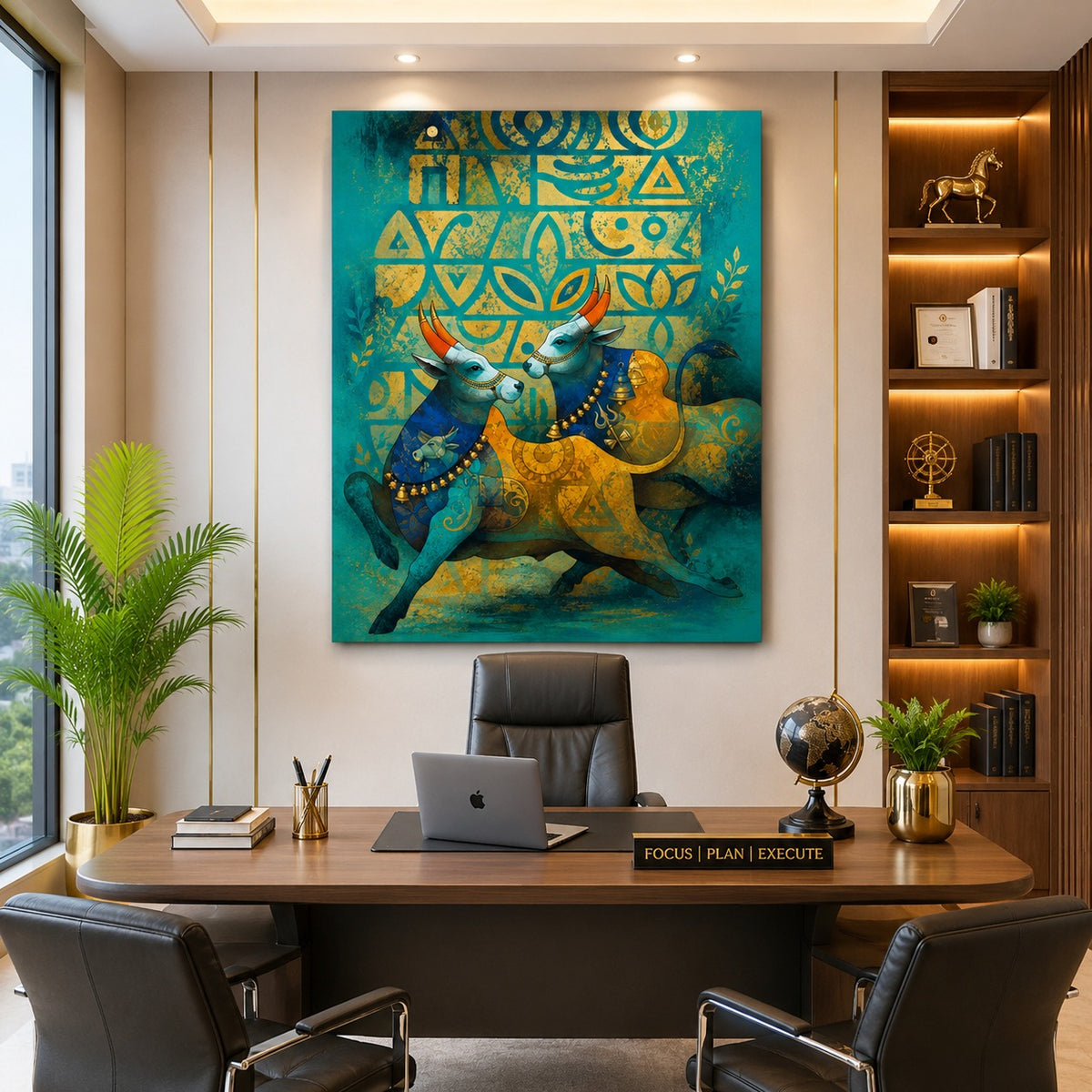 Burning Wisdom, Tranquil Heart Canvas Wall Art Black Frame Painting
