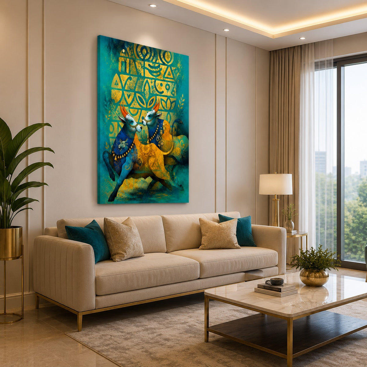 Burning Wisdom, Tranquil Heart Canvas Wall Art Black Frame Painting
