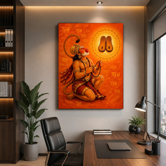 Lord Hanuman Ram Bhakti Canvas Painting | Decor Daddy