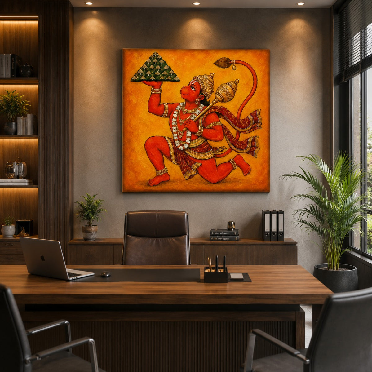 Lord Hanuman Canvas Wall Painting | Premium Hindu Wall Art
