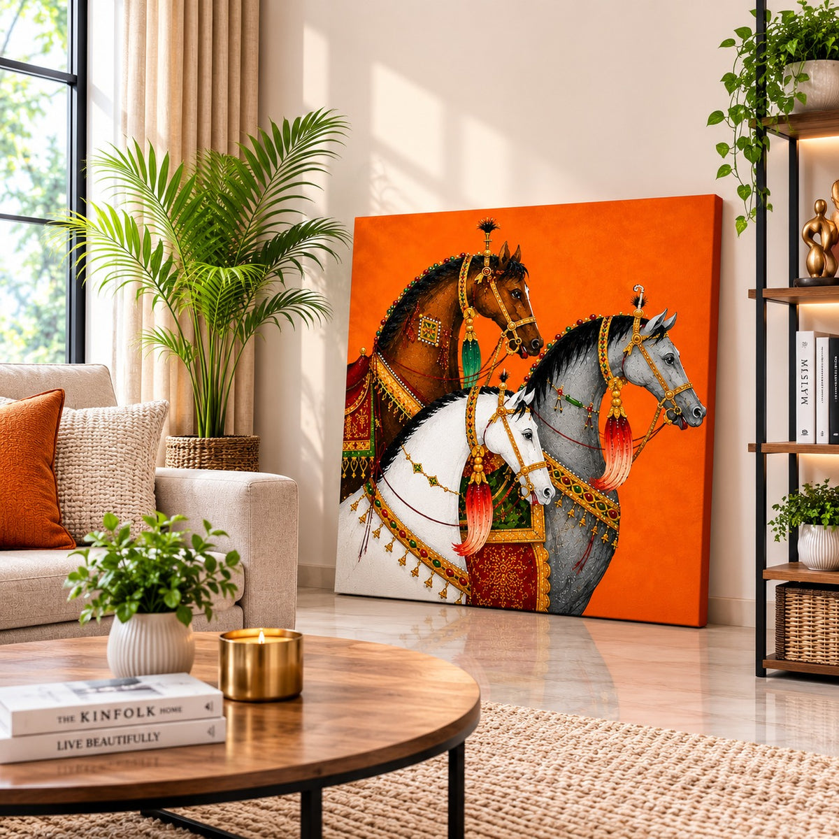 Royal Horse Canvas Wall Painting | Indian Horse Wall Art – Decor Daddy