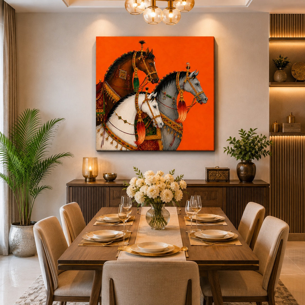 Royal Horse Canvas Wall Painting | Indian Horse Wall Art – Decor Daddy