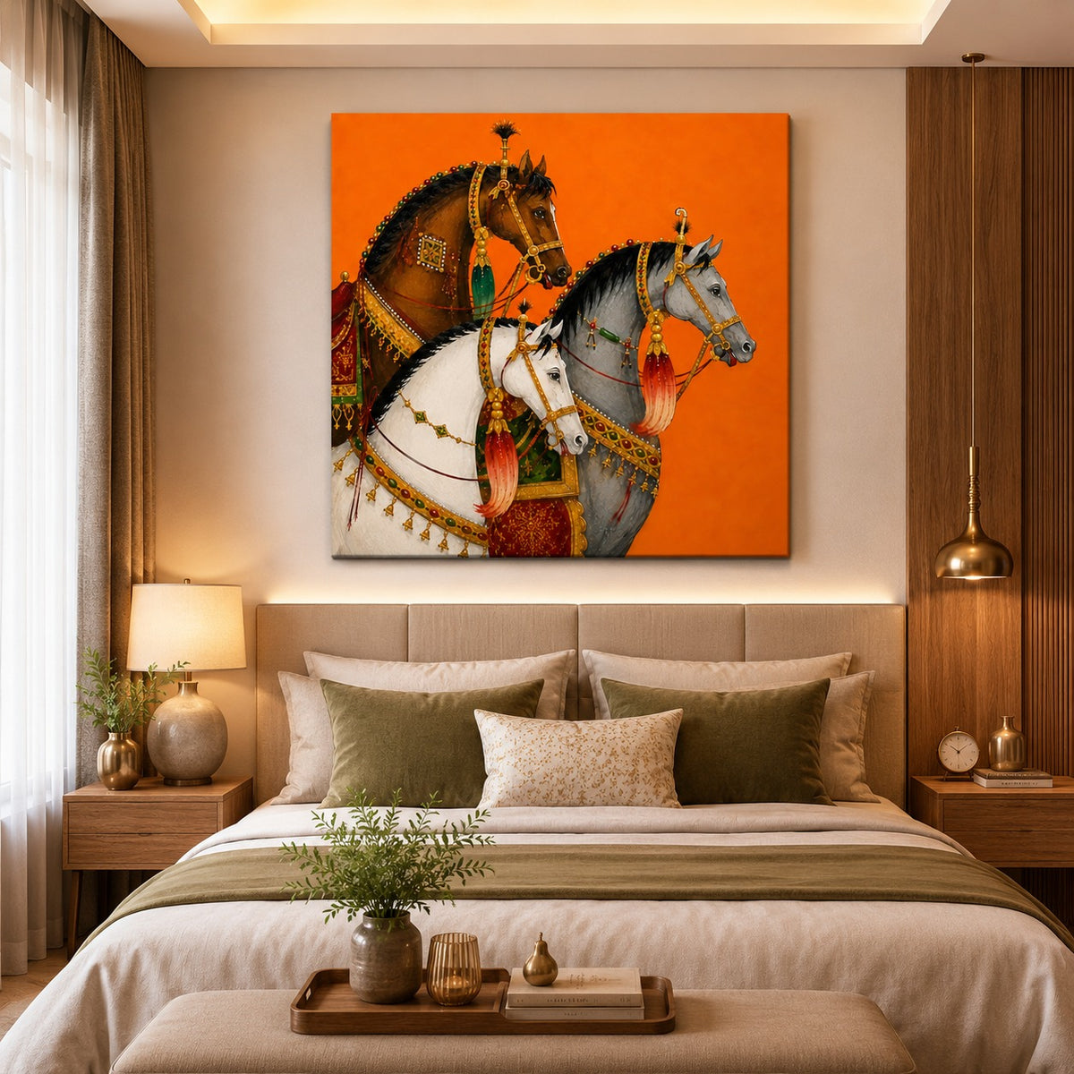 Royal Horse Canvas Wall Painting | Indian Horse Wall Art – Decor Daddy