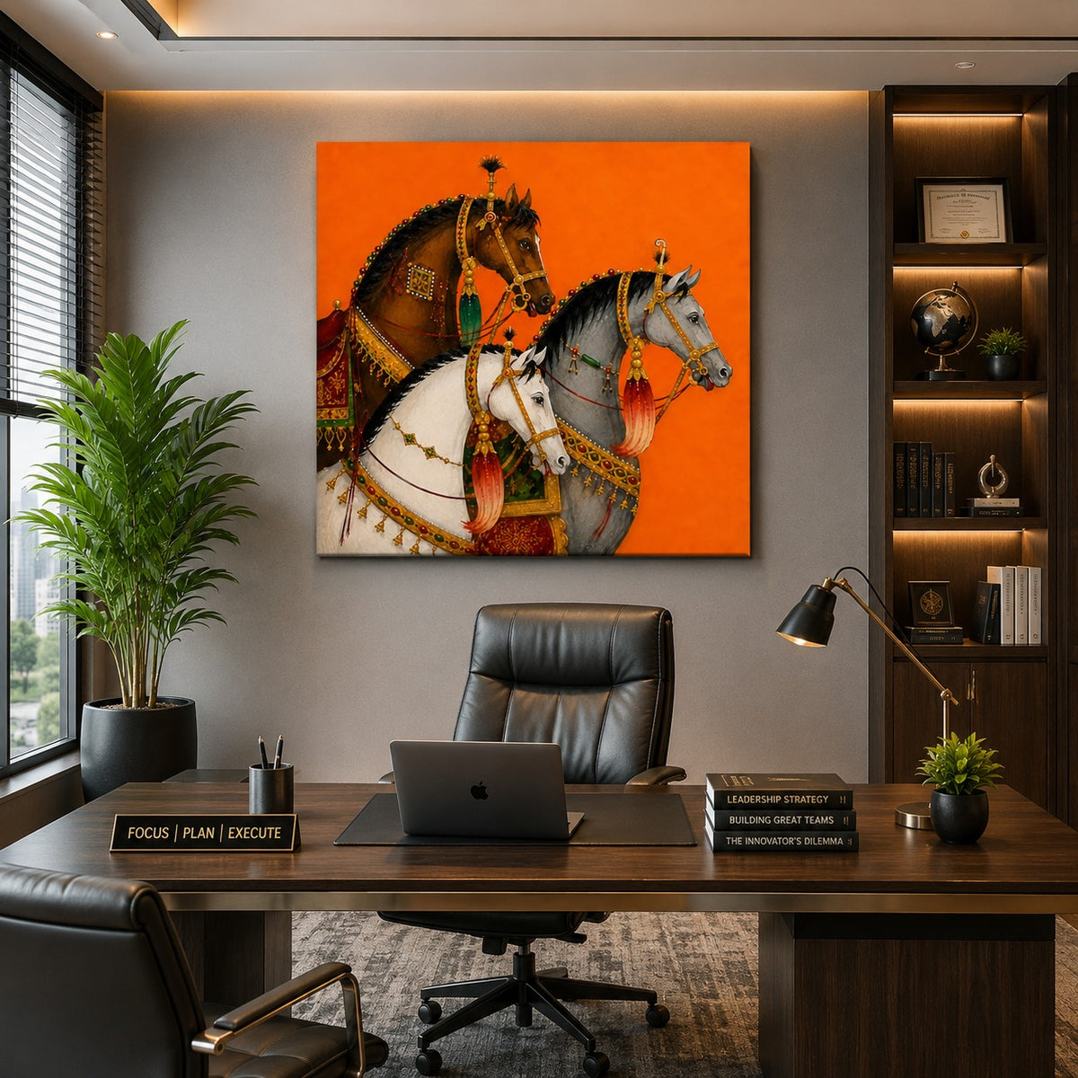 Royal Horse Canvas Wall Painting | Indian Horse Wall Art – Decor Daddy