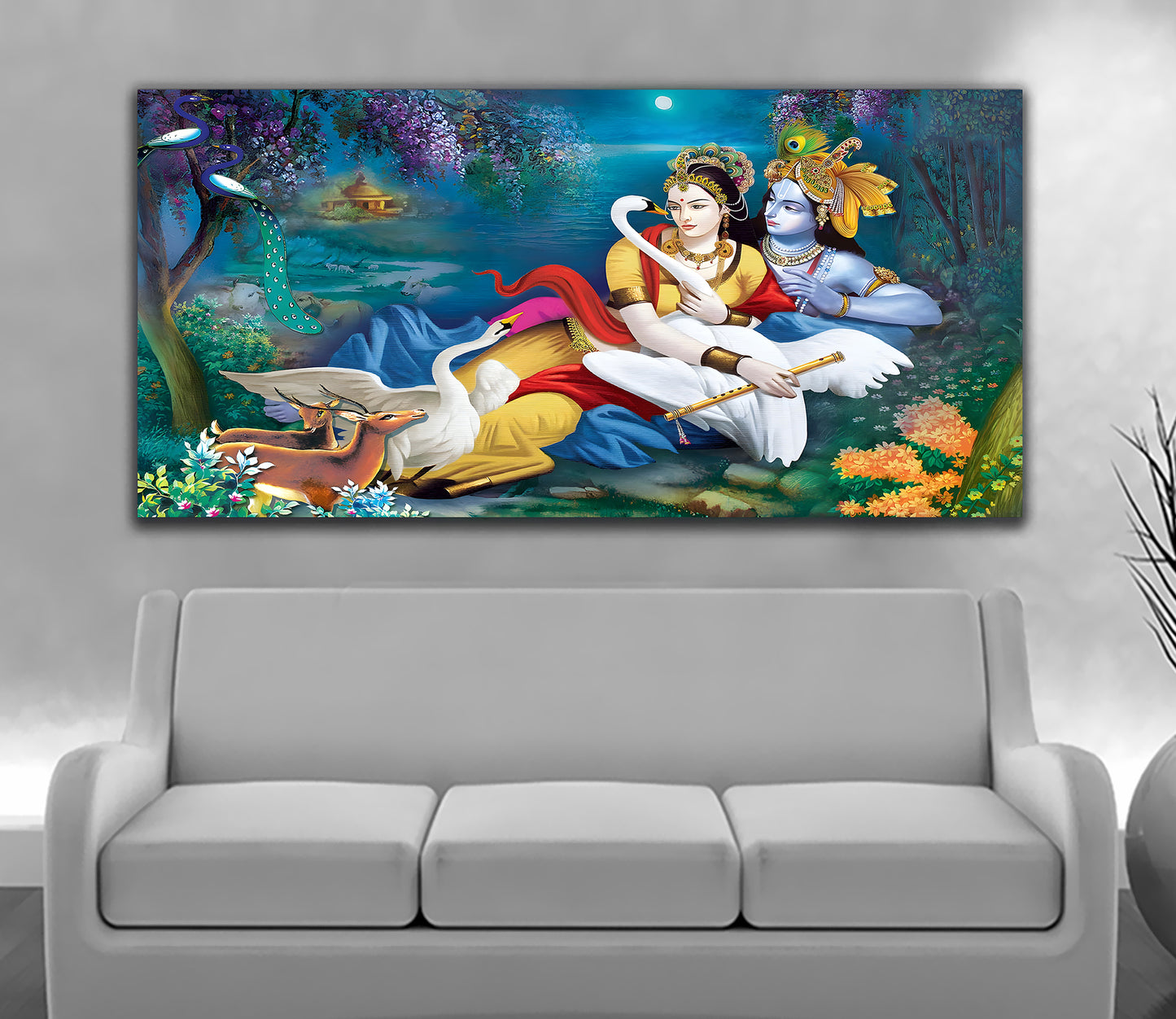 True Love of Krishna and RadhaCanvas wall art painting